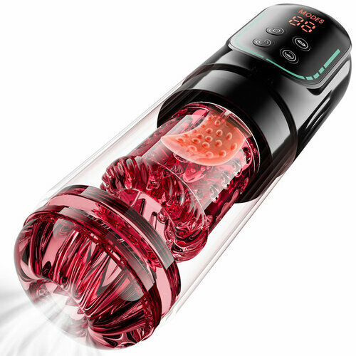 Cinder – Stroker de fellation à poussée, rotation, aspiration, vibration et léchage, contrôlé par